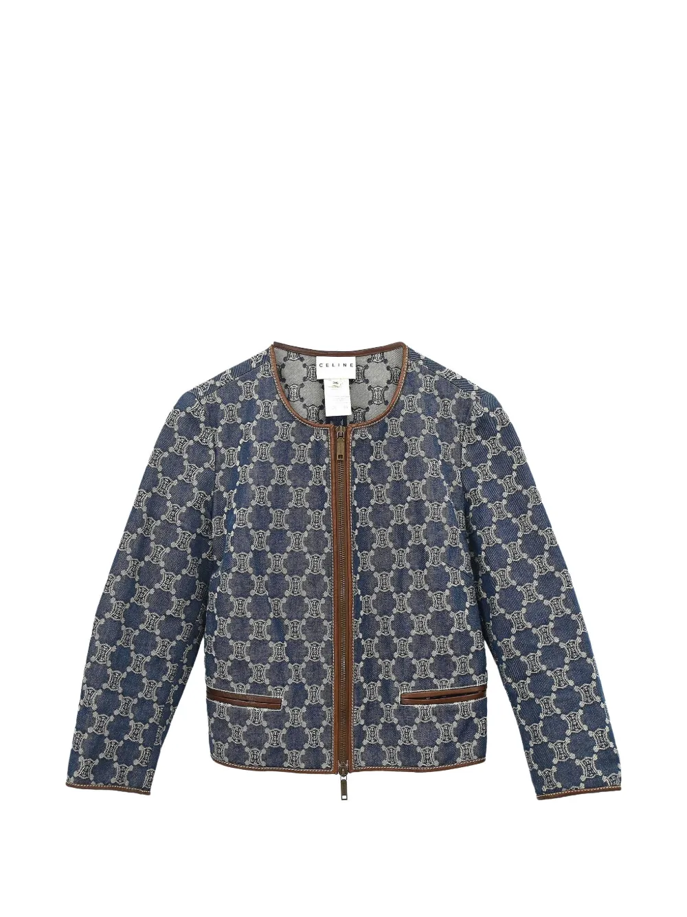 Celine Pre-Owned Macadam zip-up denim jacket - Bleu Celine Pre-Owned Macadam zip-up denim jacket - Bleu