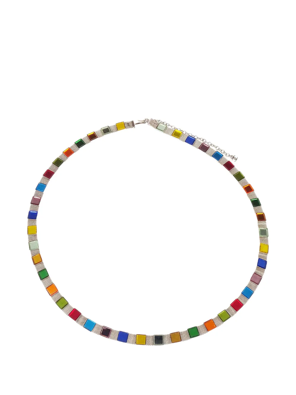 CHANEL Pre-Owned square-glass chain belt – Silver