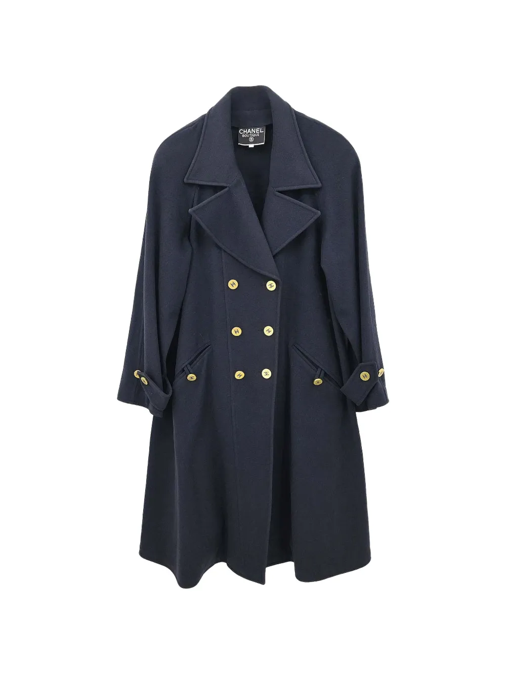 CHANEL Pre-Owned 1994 double-breasted notched-lapels coat - Blu