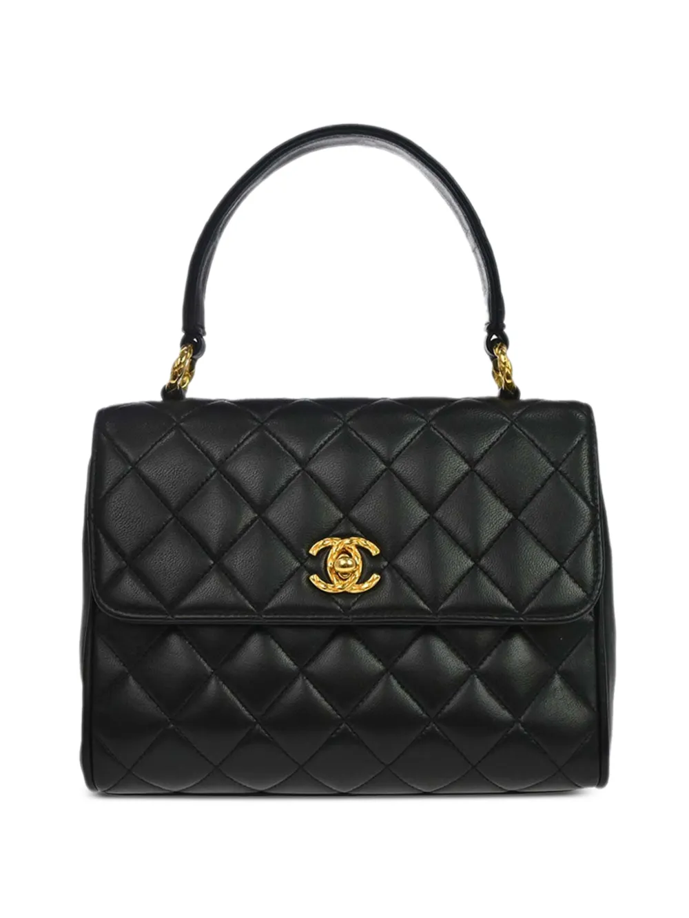 CHANEL Pre-Owned 1991-1994 quilted CC turn-lock tote bag - Nero