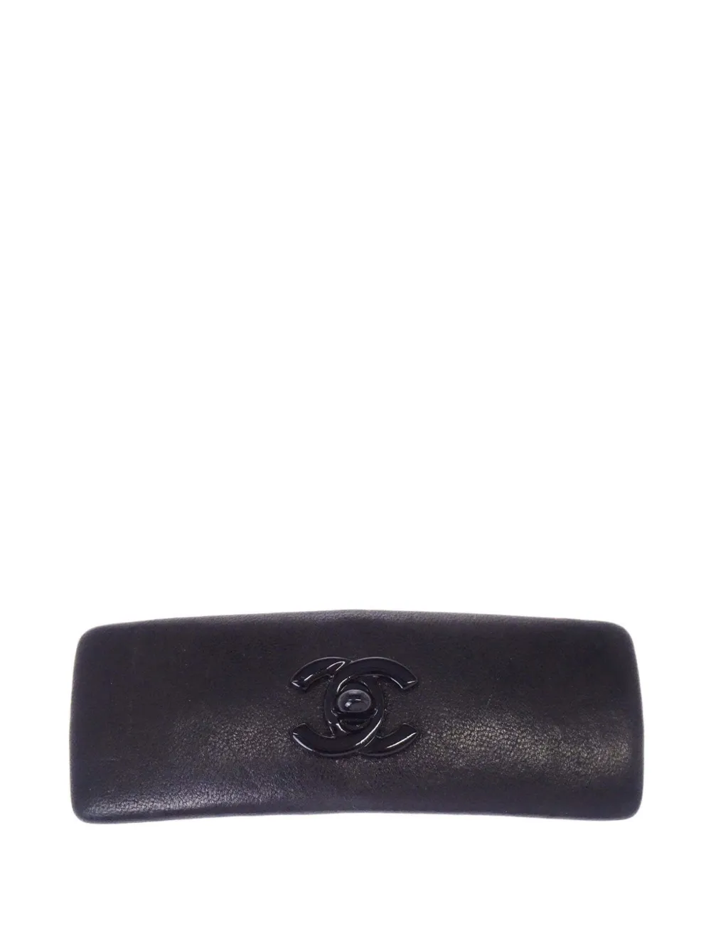 CHANEL Pre-Owned turn-lock leather barrette - Schwarz