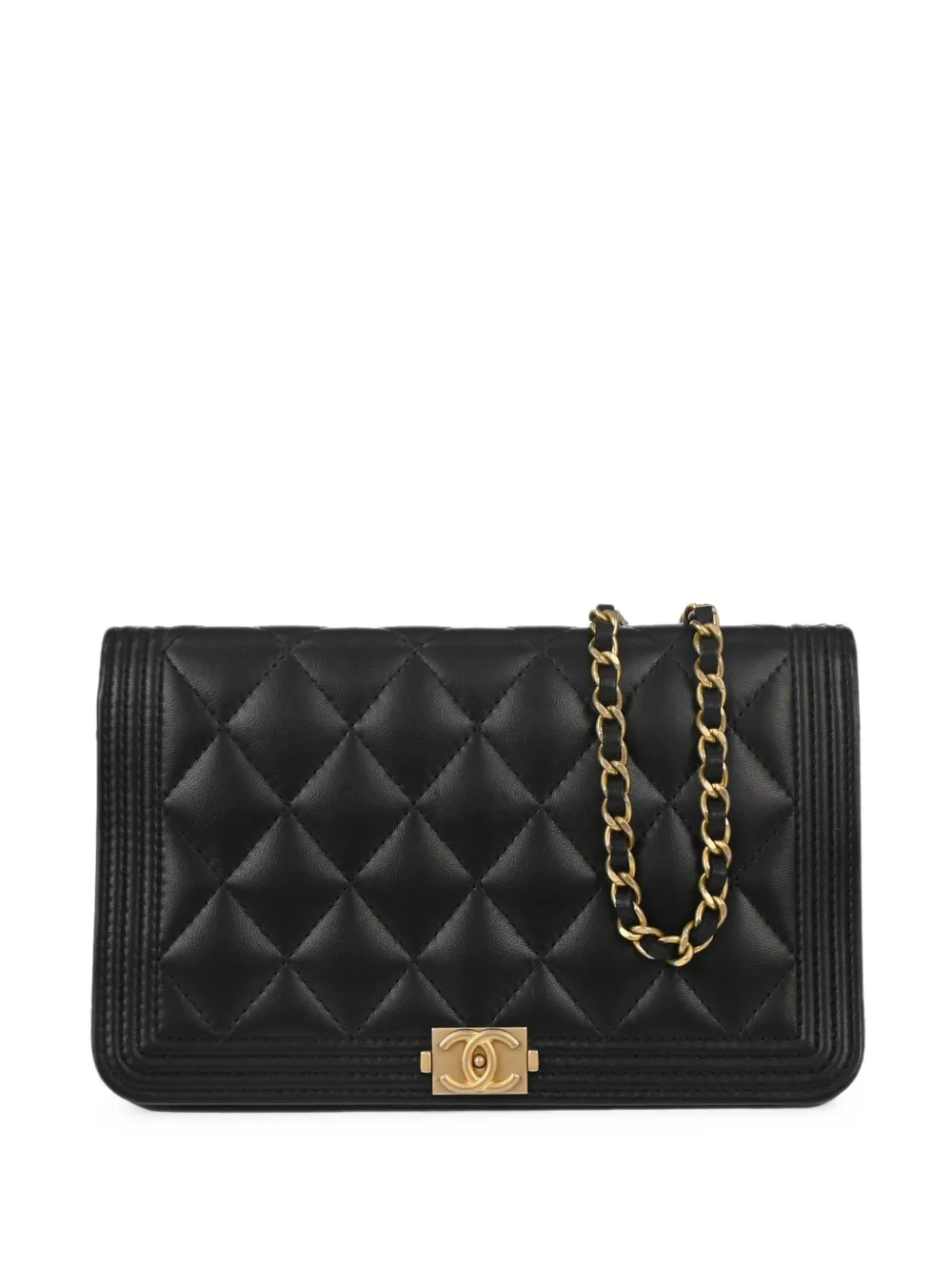 CHANEL Pre-Owned 2017-2018 Boy Chanel quilted shoulder bag - Black