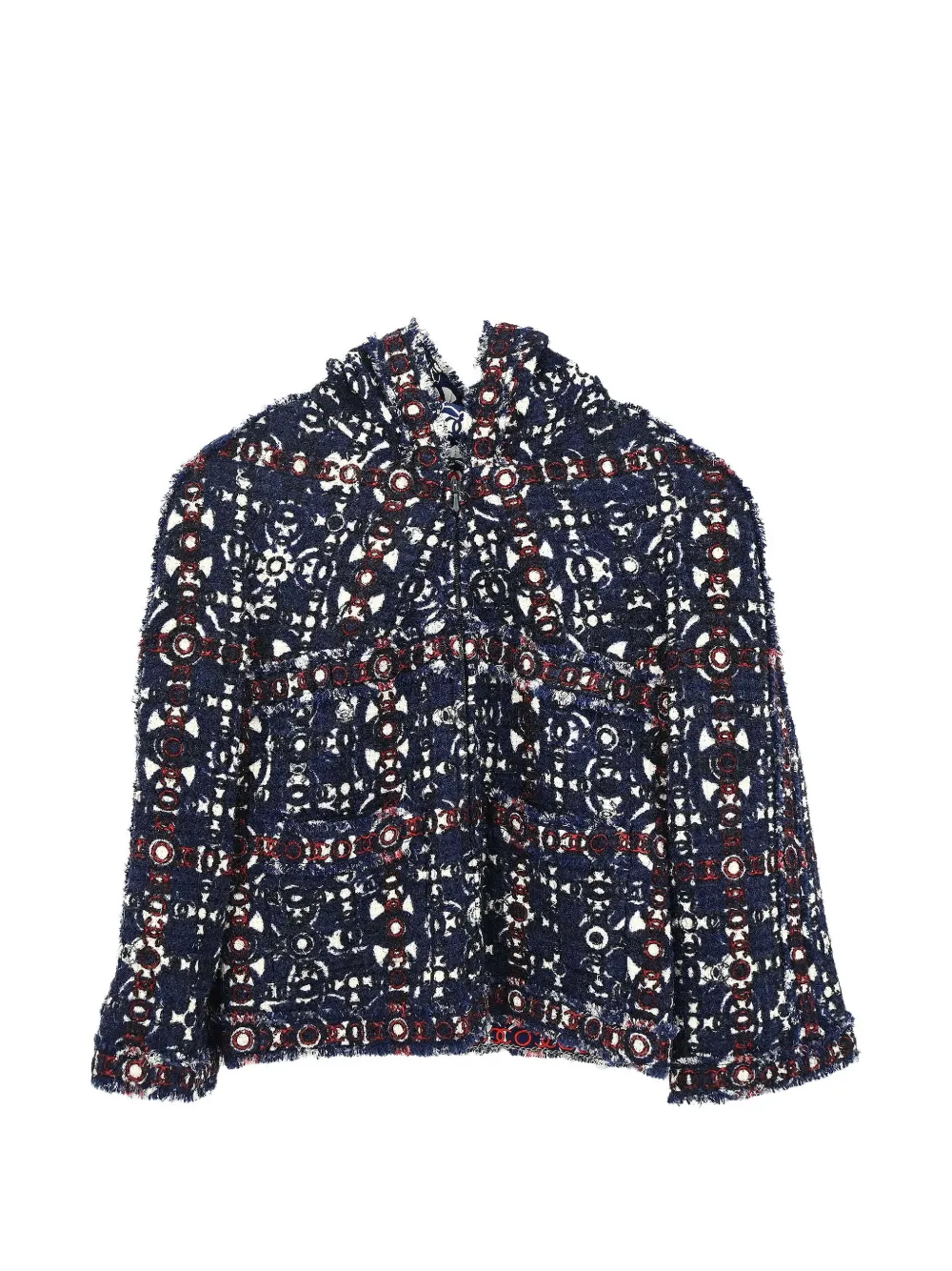 CHANEL Pre-Owned 2007 zip-up tweed jacket - Blu