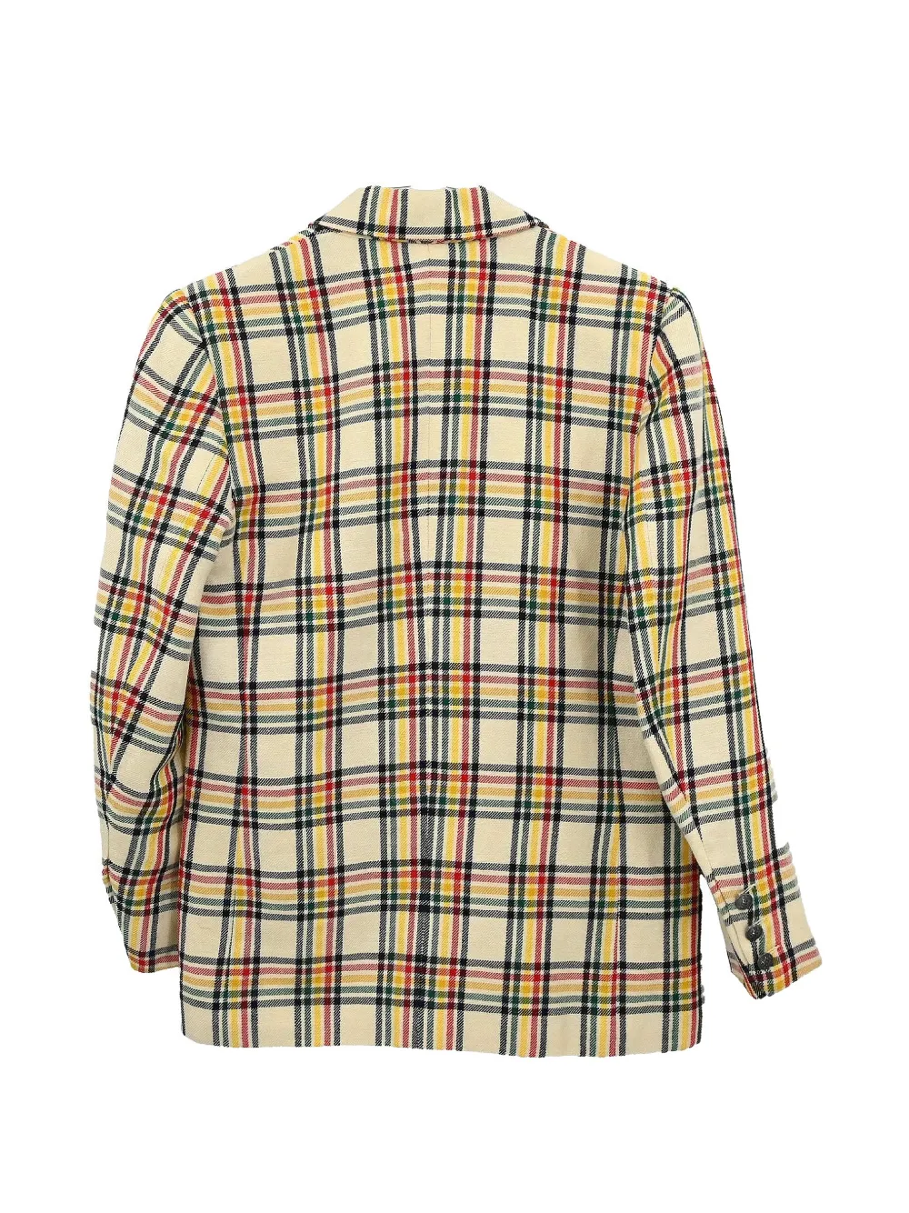 Hermès Pre-Owned double-breasted check-pattern blazer - Tons neutres Hermès Pre-Owned double-breasted check-pattern blazer - Tons neutres