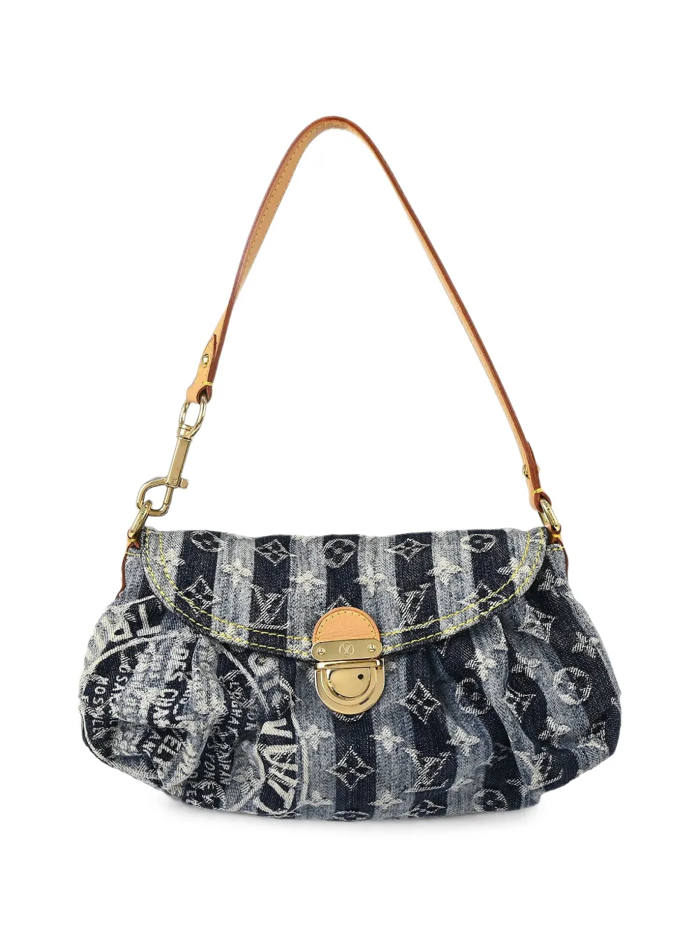 Louis Vuitton Pre-Owned mini Pleaty Raye Monogram denim shoulder bag - Blau