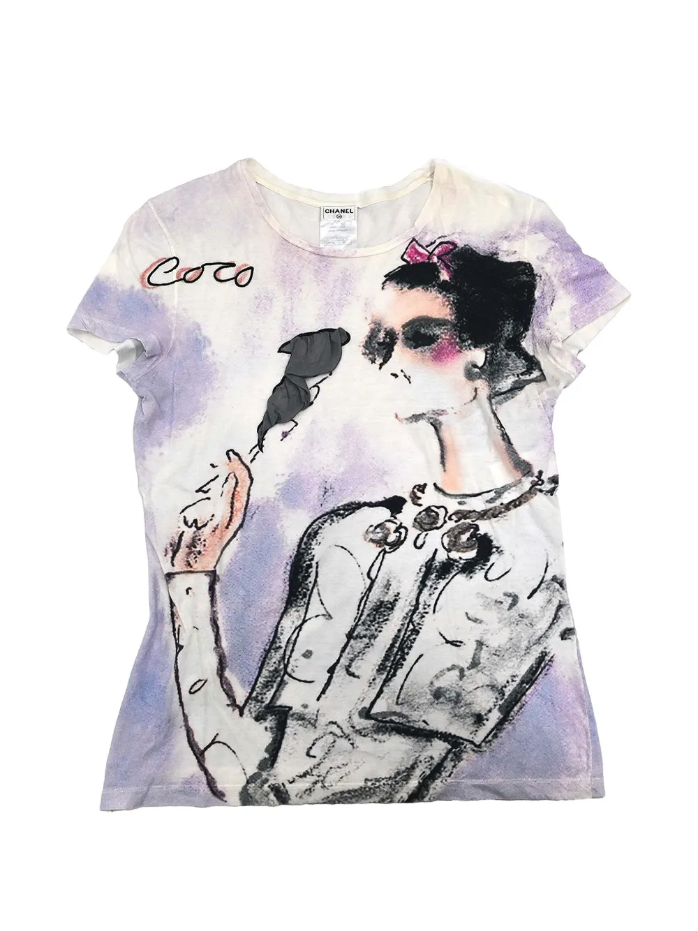 CHANEL Pre-Owned 2010 Coco graphic-print T-shirt - Blanc CHANEL Pre-Owned 2010 Coco graphic-print T-shirt - Blanc