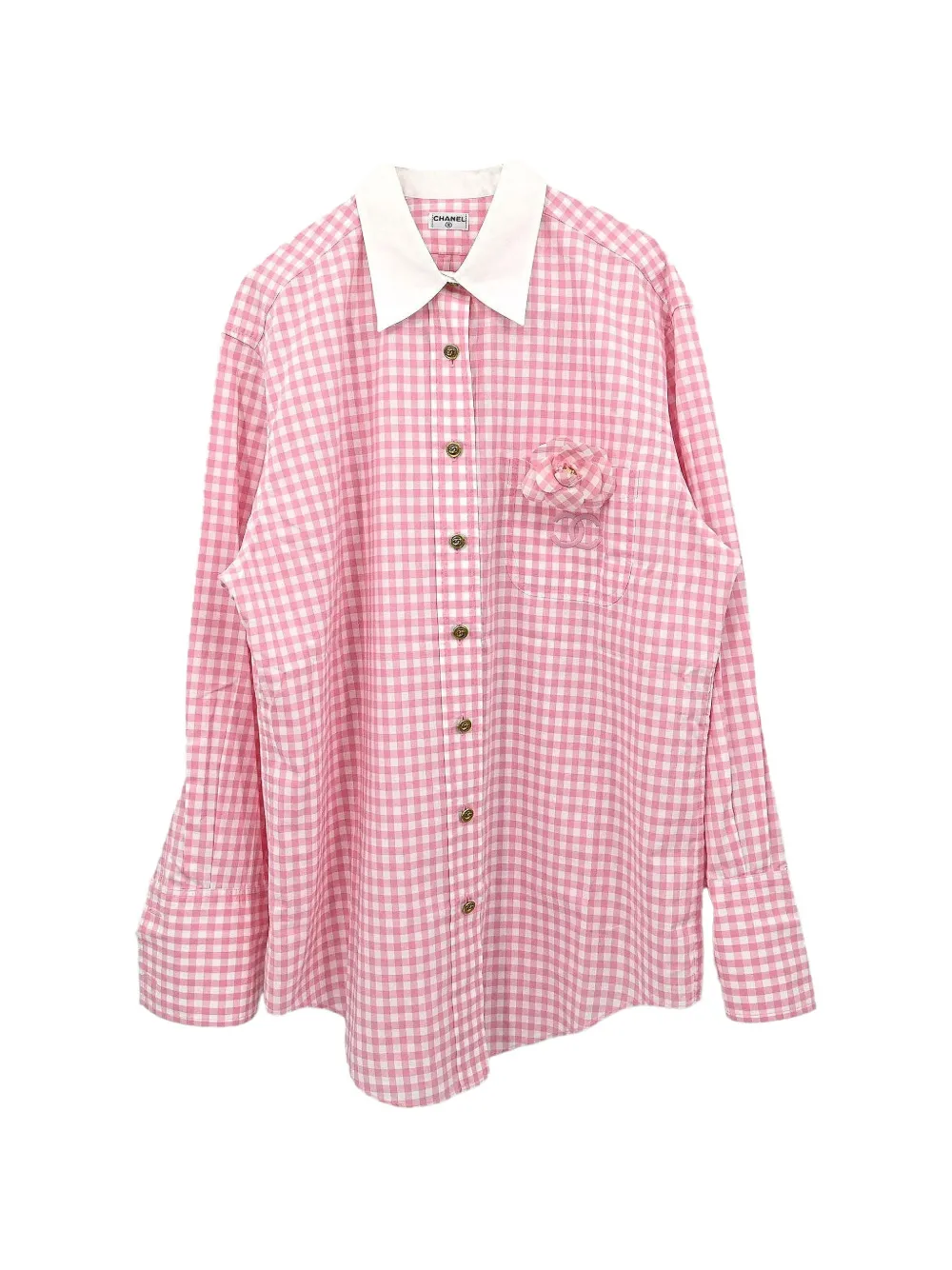 CHANEL Pre-Owned chemise à carreaux vichy - Rose CHANEL Pre-Owned chemise à carreaux vichy - Rose