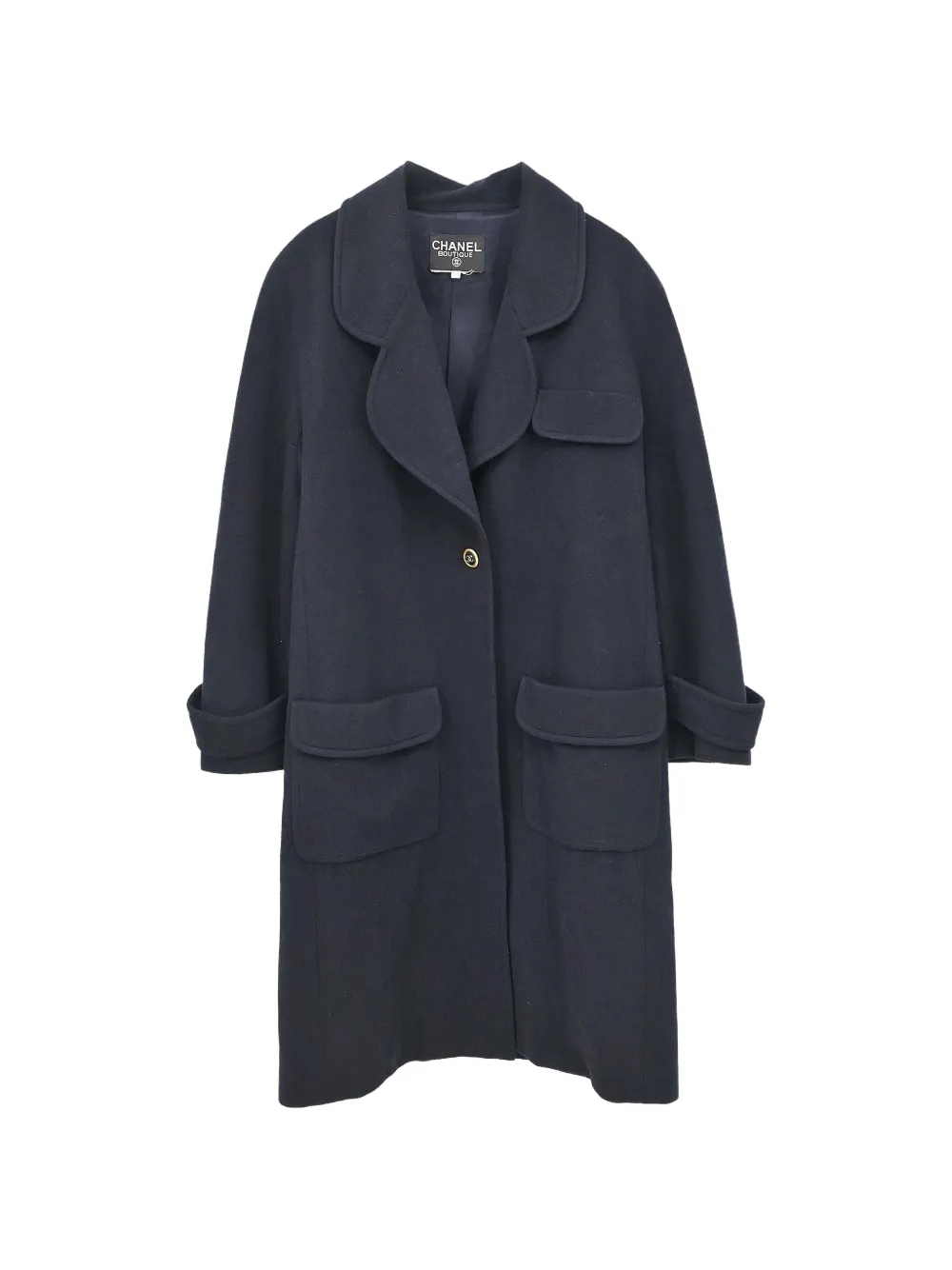 CHANEL Pre-Owned single-breasted coat - Blu