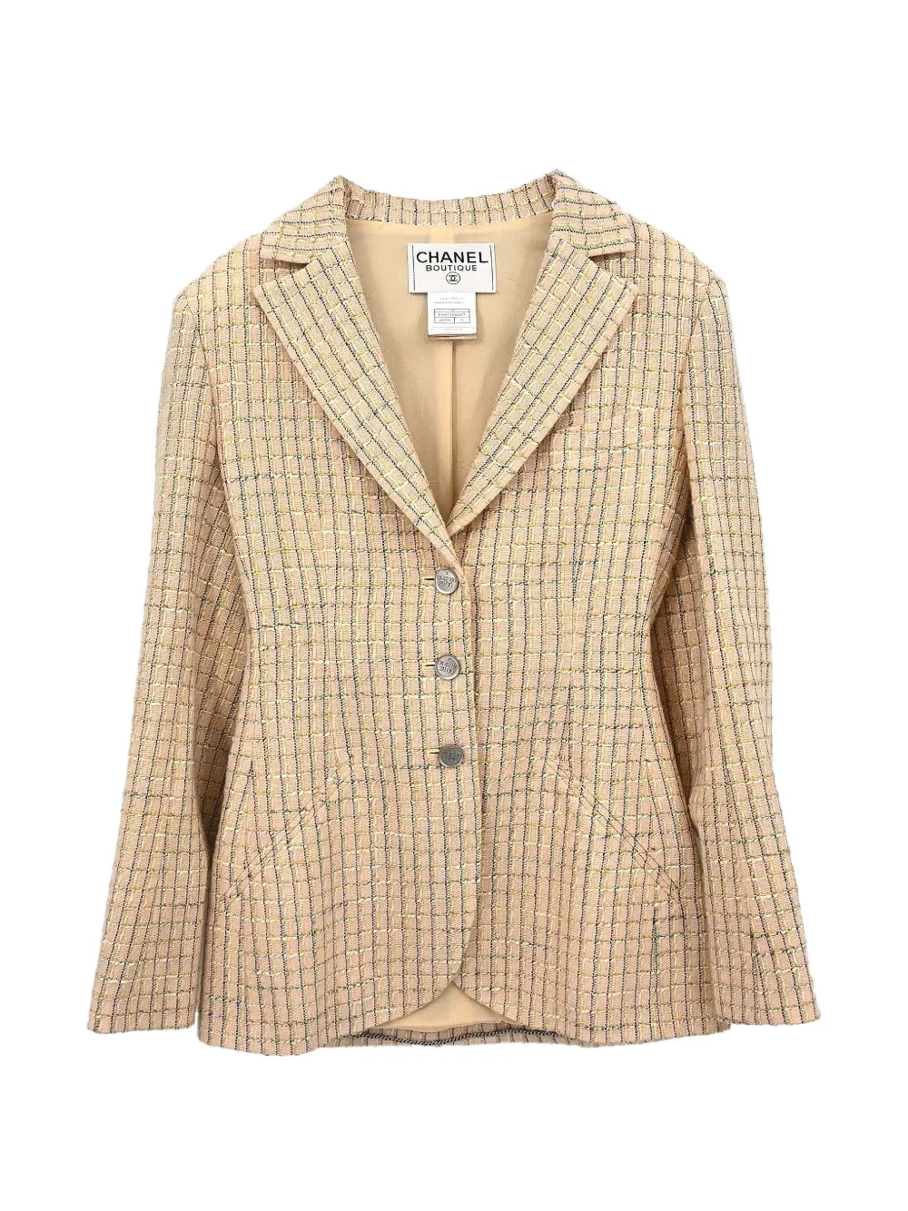 CHANEL Pre-Owned 1998SS tweed check jacket - Toni neutri