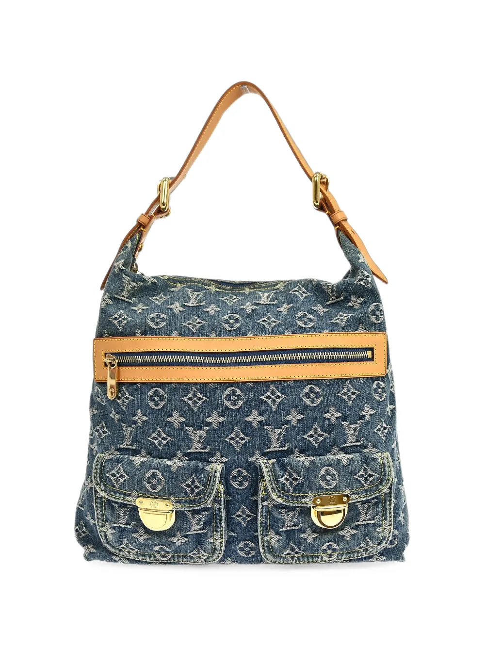 Louis Vuitton Pre-Owned 2005 Denim Baggy GM Monogram shoulder bag - Blue