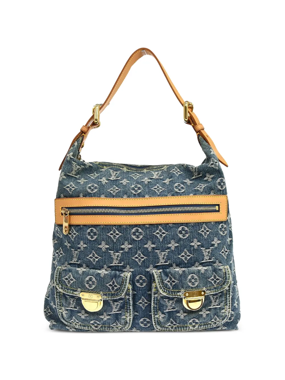 Louis Vuitton Pre-Owned 2005 Denim Baggy GM Monogram shoulder bag - Blue
