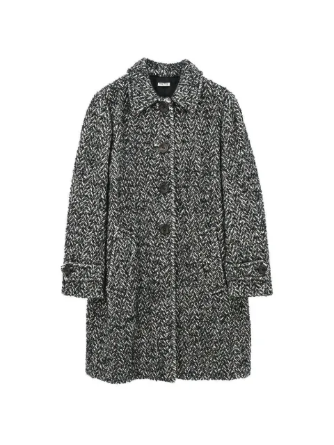 Miu Miu Pre-Owned manteau à simple boutonnage et motif chevrons (2018)