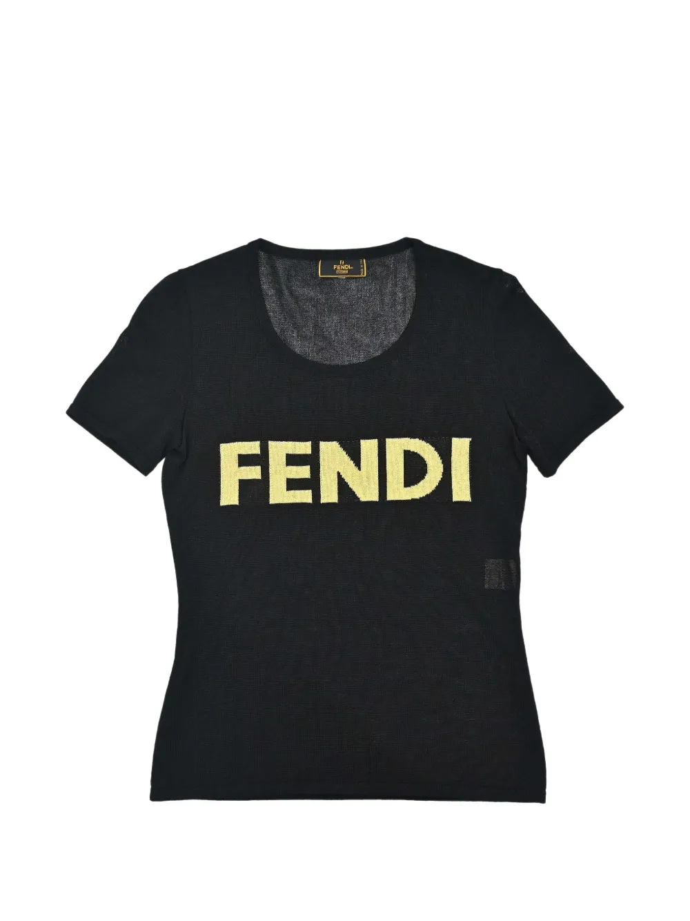 Fendi Pre-Owned logo-intarsia knit T-shirt - Schwarz