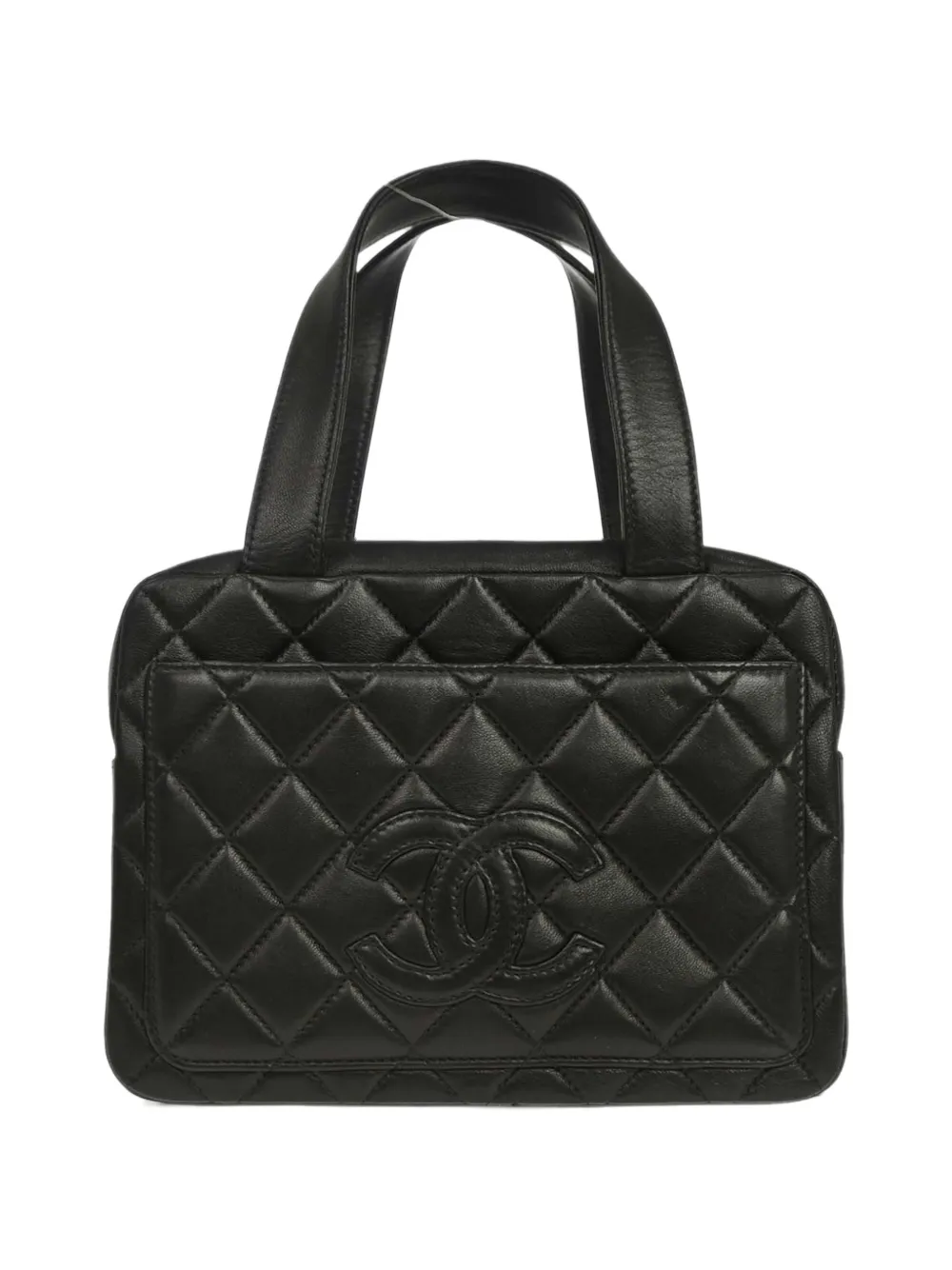 CHANEL Pre-Owned 2000-2002 quilted CC tote bag - Black