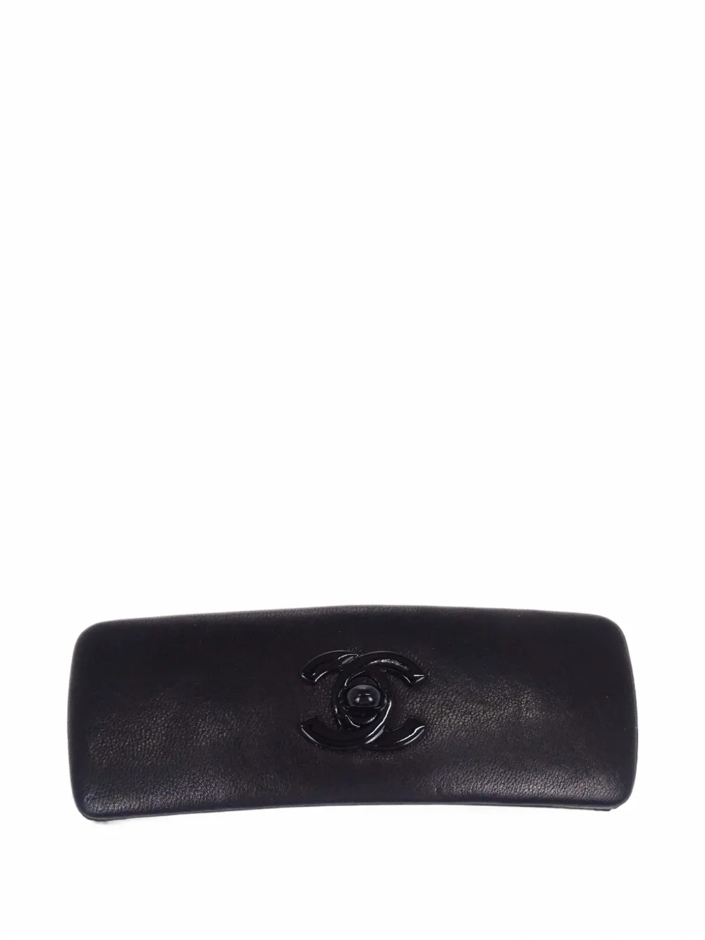 CHANEL Pre-Owned Turn-lock leather hair clip - Nero
