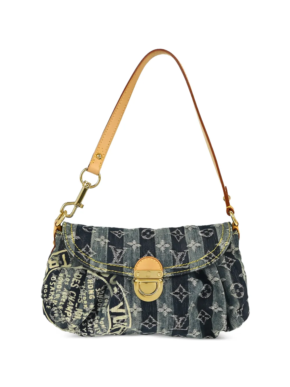 Louis Vuitton Pre-Owned Mini Pleaty Raye Monogram denim shoulder bag - Blau