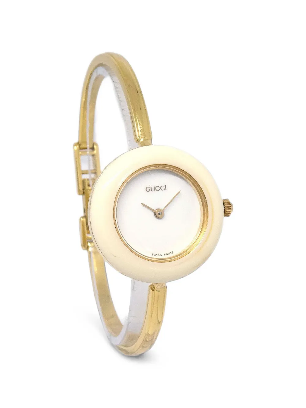 Pre-owned Gucci Chameleon Change Bezel 26mm Watch In White