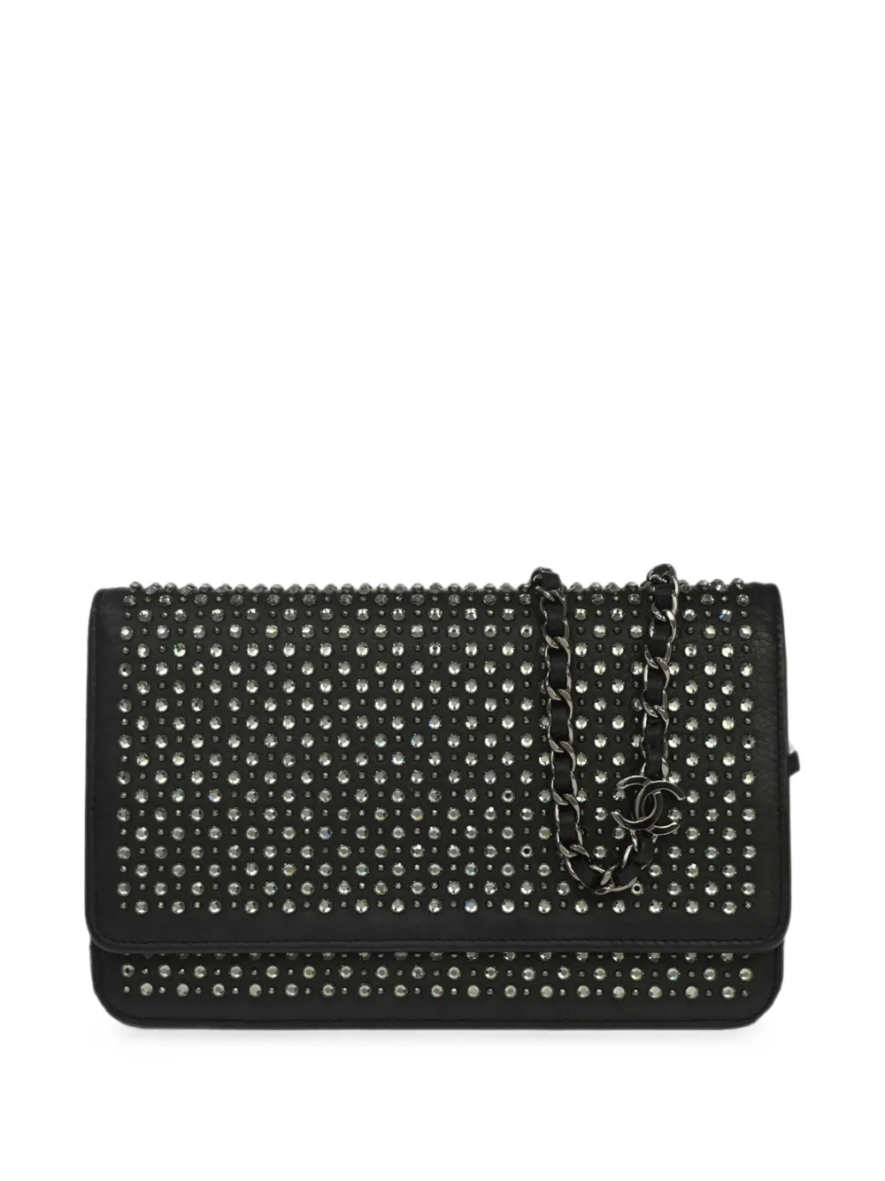 CHANEL Pre-Owned 2014-2015 rhinestone-embellished wallet - Black