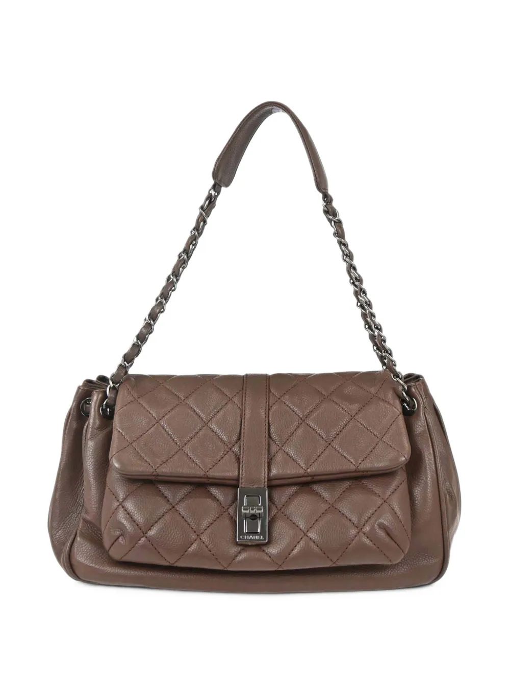 CHANEL Pre-Owned 2005-2006 Mademoiselle Lock Accordion Flap quilted tote bag - Brown
