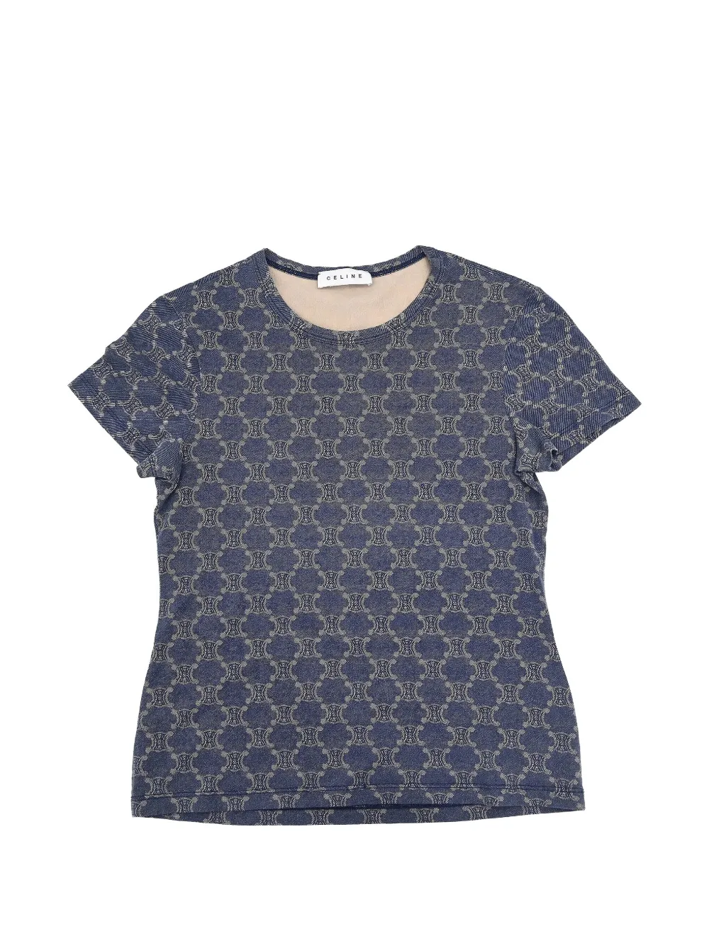 Celine Pre-Owned Macadam-print short-sleeve T-shirt - Bleu Celine Pre-Owned Macadam-print short-sleeve T-shirt - Bleu