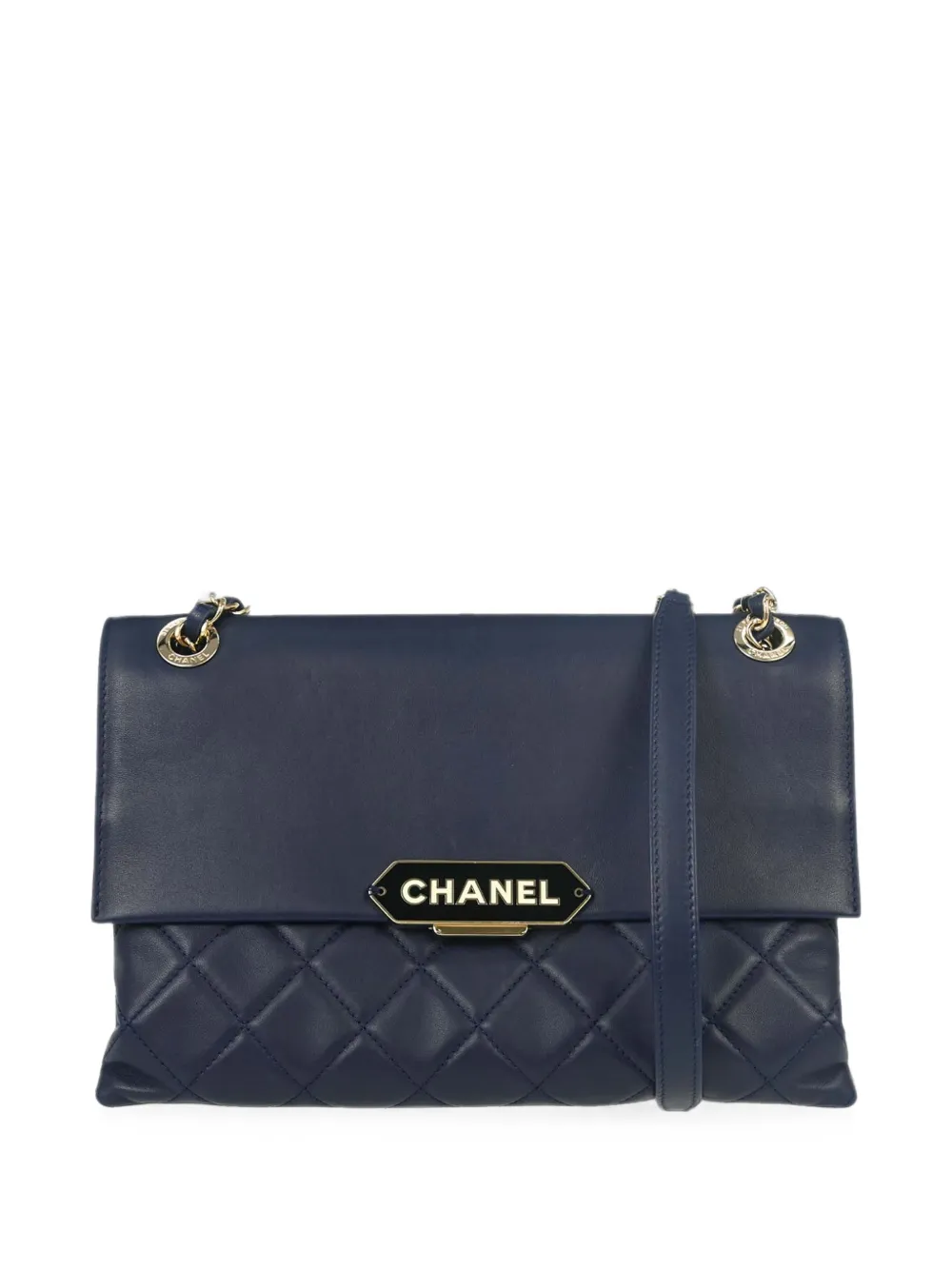 CHANEL Pre-Owned 2017 Label Click flap shoulder bag - Blu
