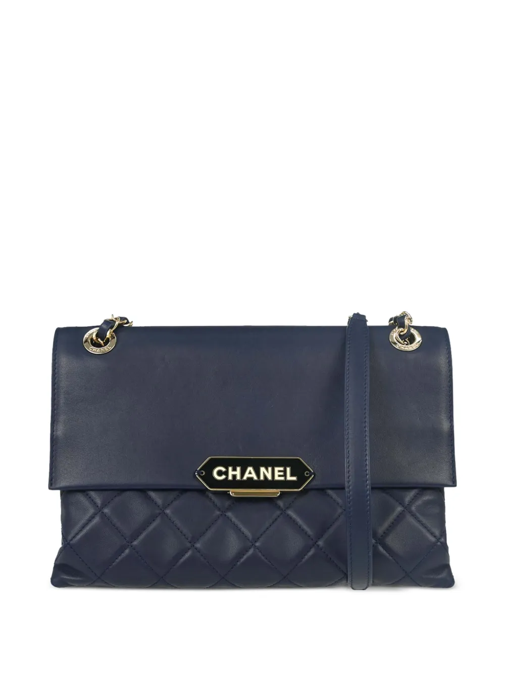 CHANEL Pre-Owned 2017 Label Click flap shoulder bag - Blu