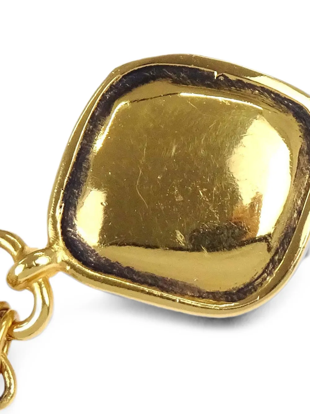 CHANEL Pre-Owned rhombus fringe-dangle earrings - Oro