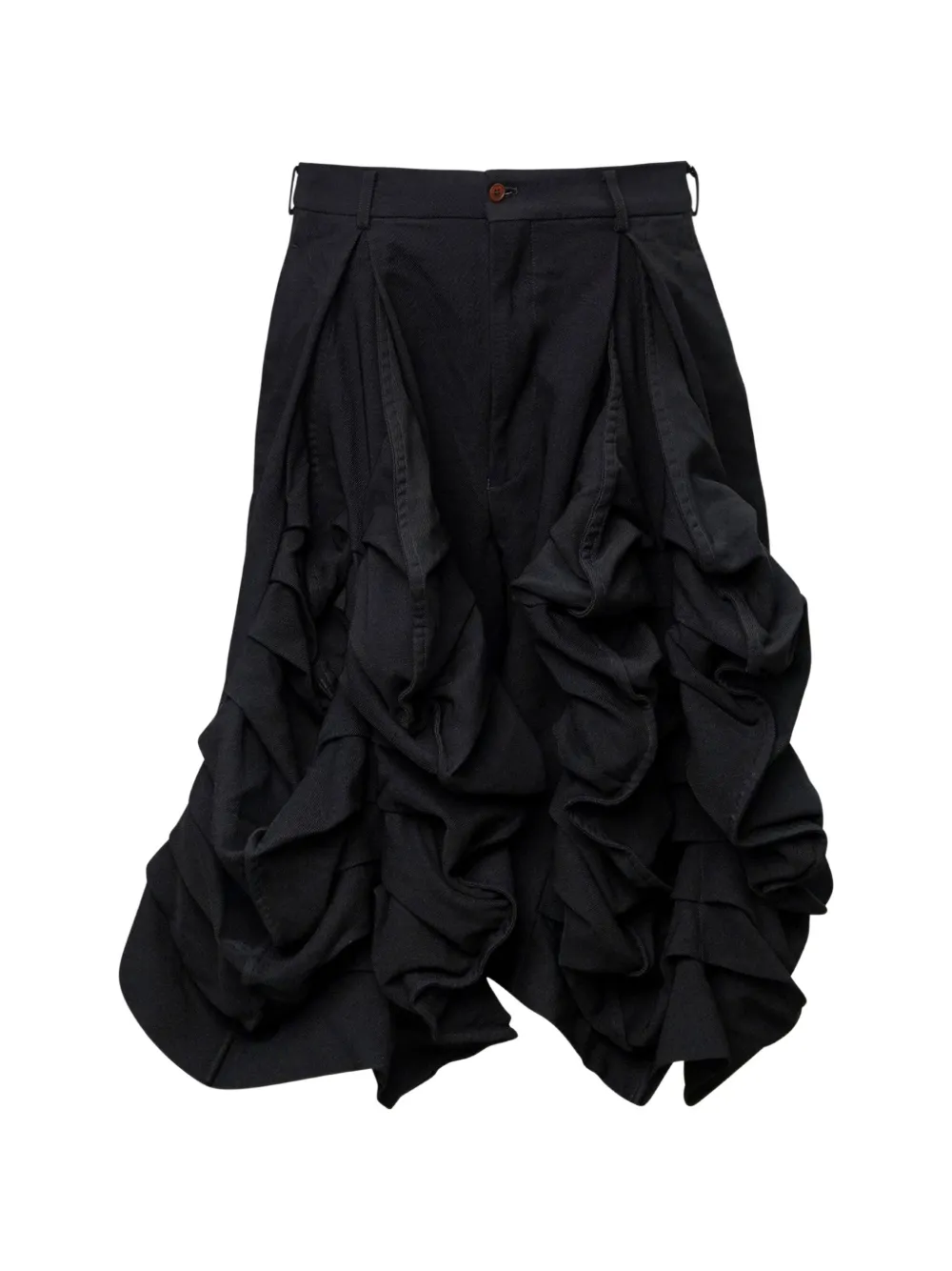 Comme des Garçons Homme Plus ruffled shorts - Schwarz