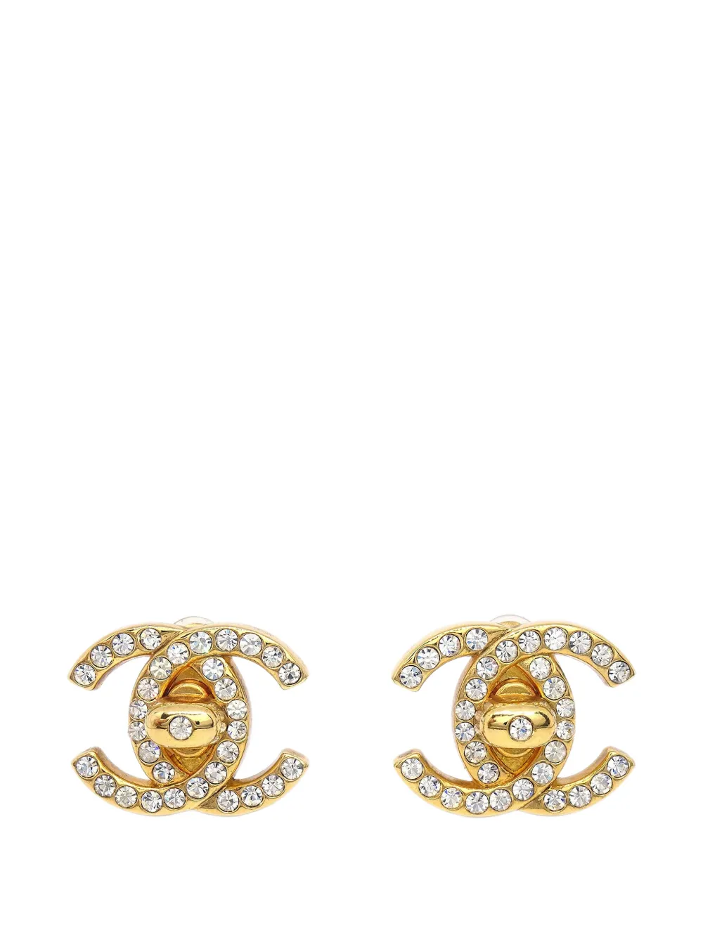 CHANEL Pre-Owned 1996 CC turn-lock earrings - Gold