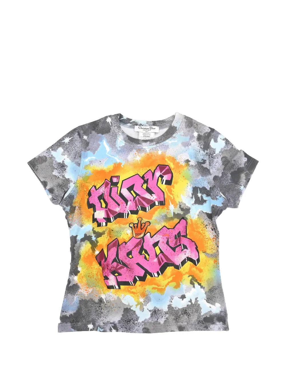 Christian Dior Pre-Owned 2004 Dior Kaos graffiti-print T-shirt - Gris