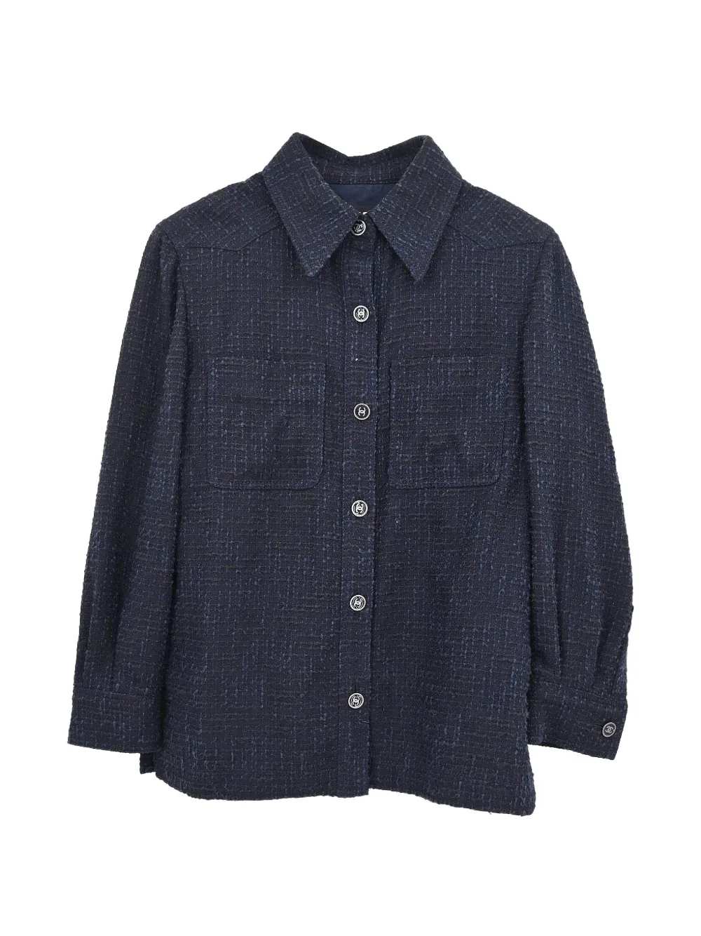 CHANEL Pre-Owned 2001 CC turn-lock shirt jacket - Noir CHANEL Pre-Owned 2001 CC turn-lock shirt jacket - Noir