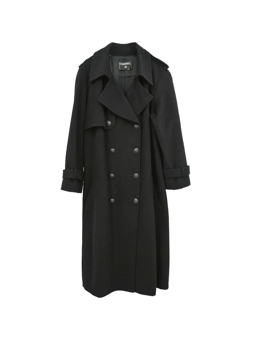 CHANEL Pre-Owned double-breasted storm-flap coat - Nero