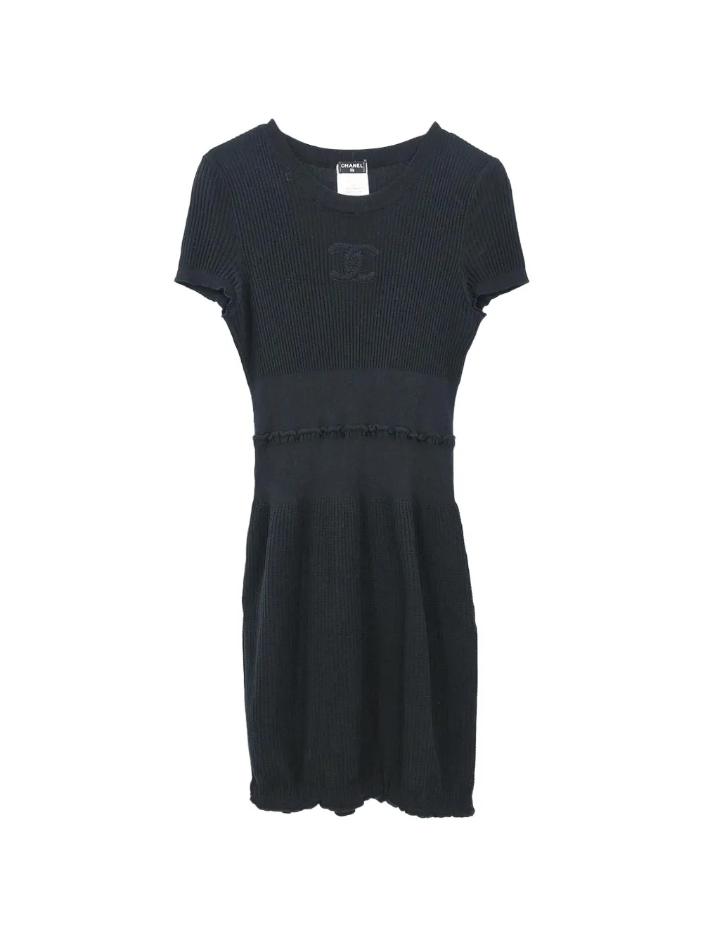CHANEL Pre-Owned 2009 CC Interlocking ribbed mdi dress - Noir CHANEL Pre-Owned 2009 CC Interlocking ribbed mdi dress - Noir