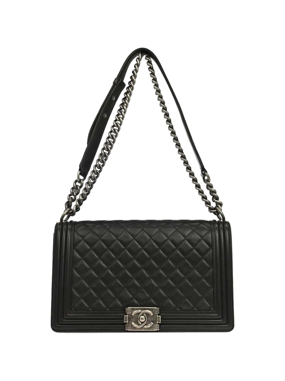 CHANEL Pre-Owned 2014-2015 medium Boy Chanel quilted shoulder bag - Black