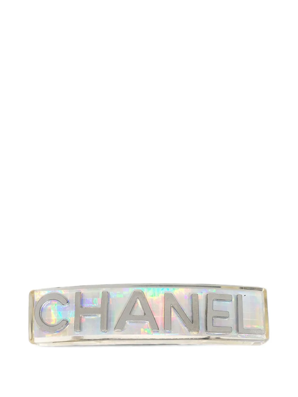 CHANEL Pre-Owned logo-plaque hair clip - Nude