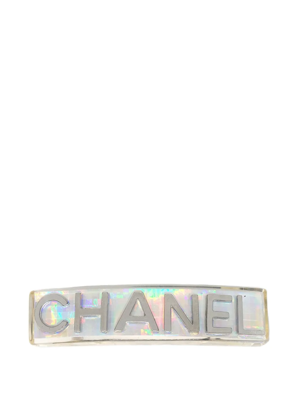 CHANEL Pre-Owned logo-plaque hair clip - Nude