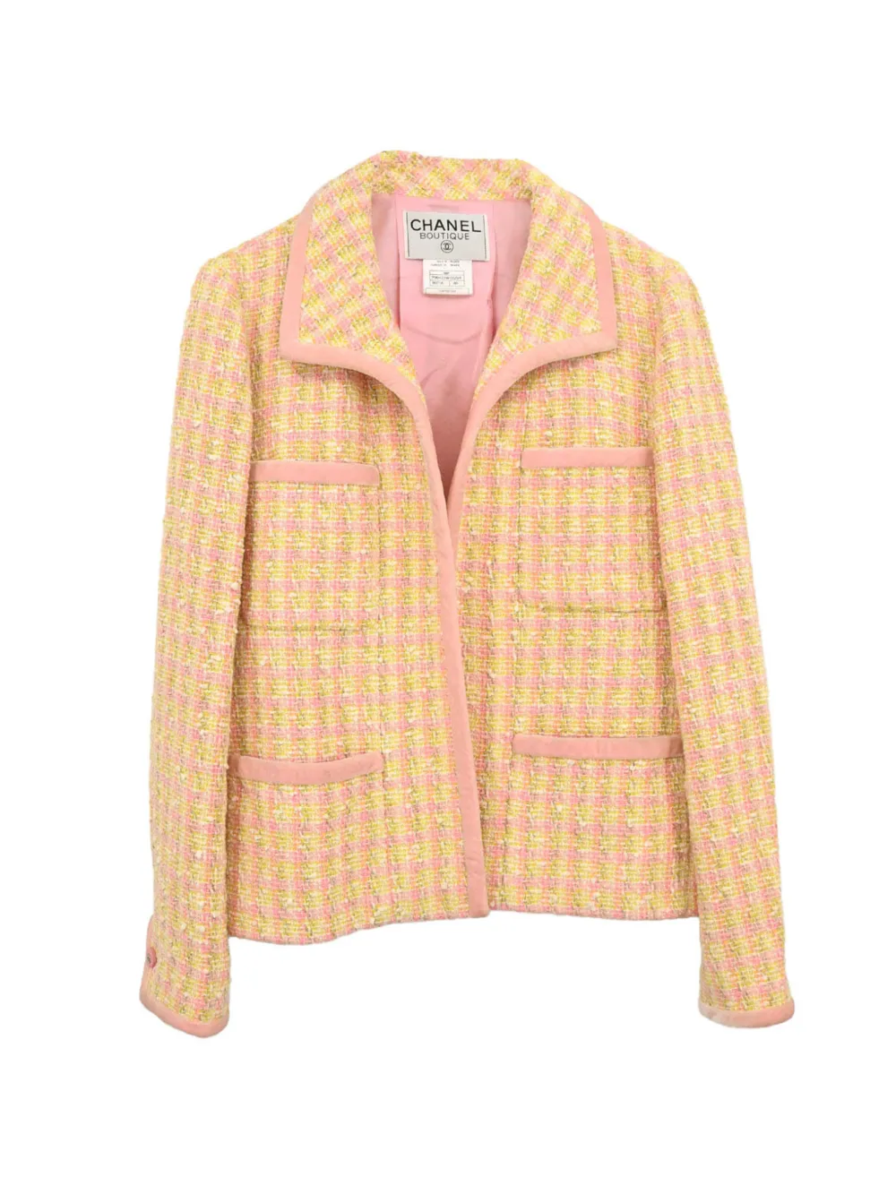 CHANEL Pre-Owned 1996 single-breasted tweed jacket - Giallo