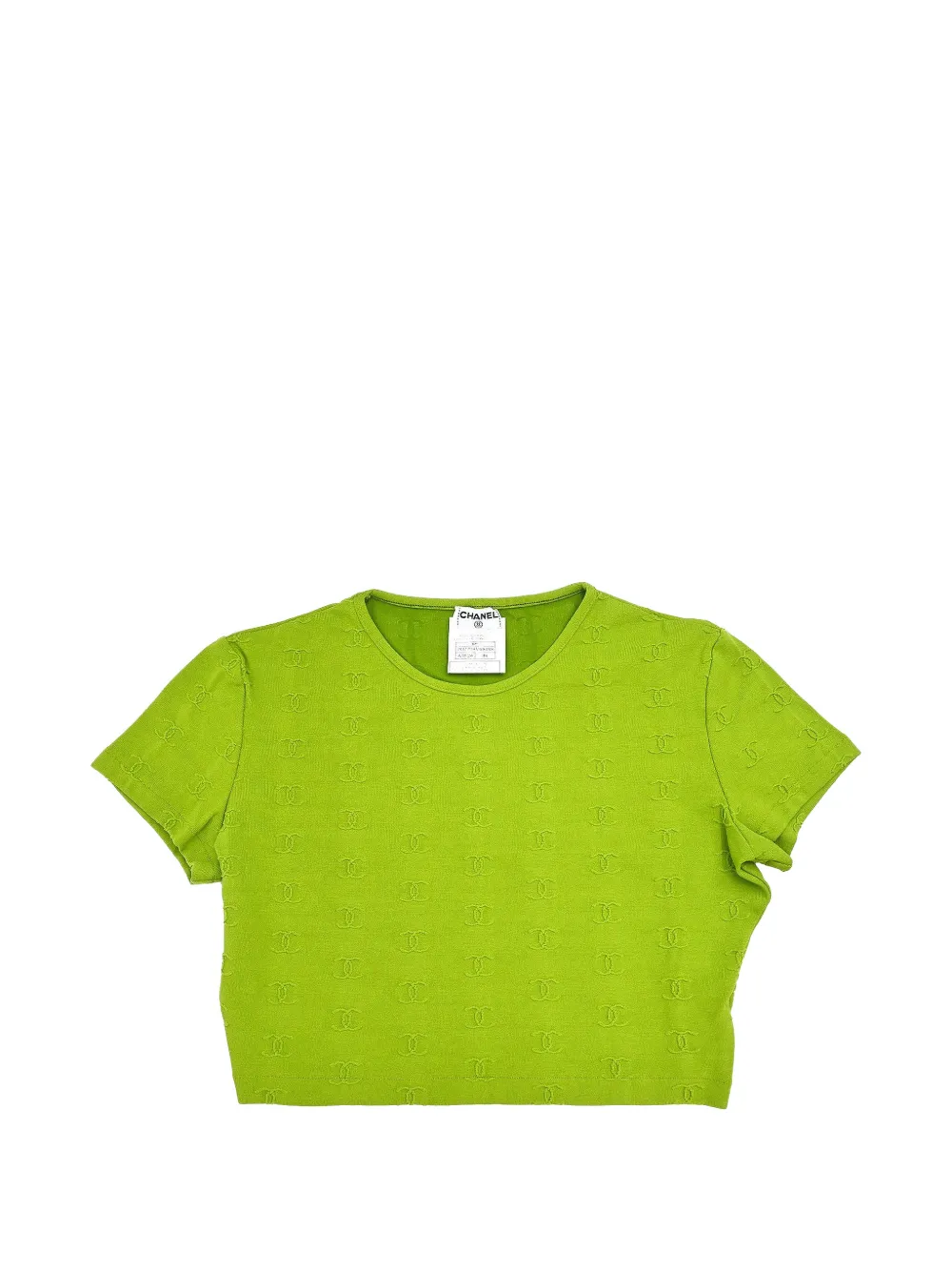 CHANEL Pre-Owned 1997 interlocking CC cropped T-shirt - Verde