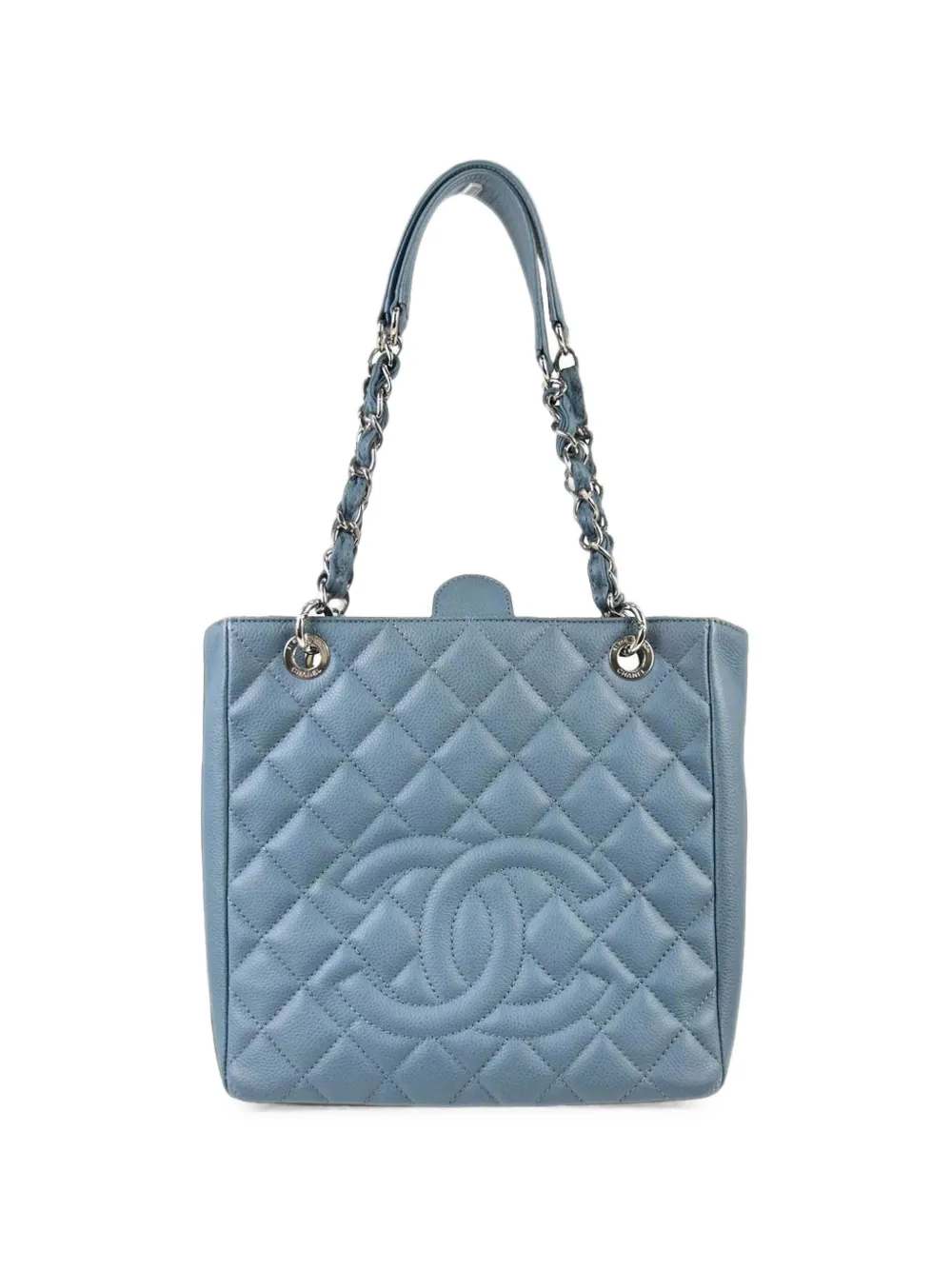 CHANEL Pre-Owned 2010-2011 Petite Shopping PST chain tote bag - Bleu