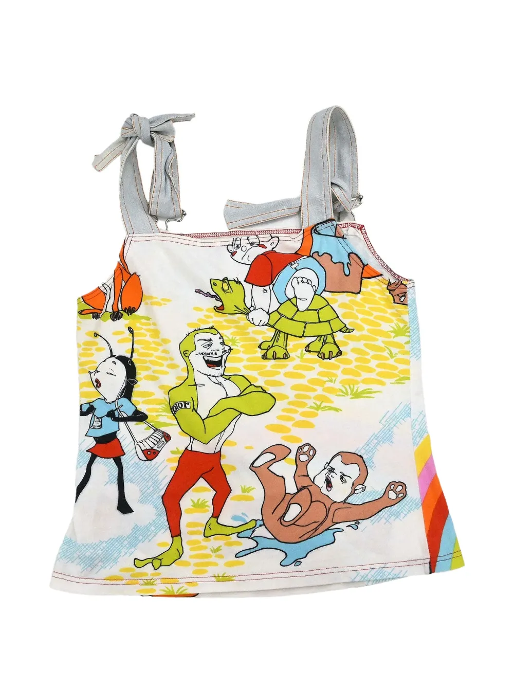 Christian Dior Pre-Owned 2002 cartoon-print sleeveless top - Weiß