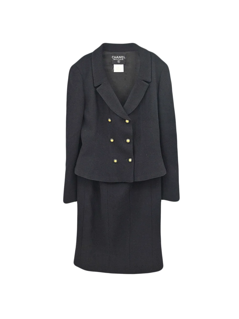CHANEL Pre-Owned 1996 double-breasted skirt and jacket suit – Black