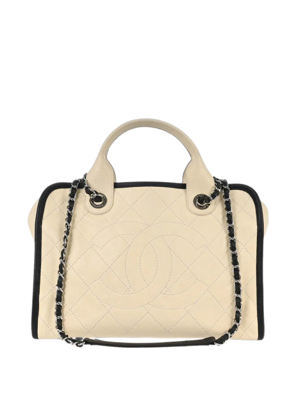 CHANEL Pre-Owned 2014-2015 Deauville Bowling tote bag - Toni neutri