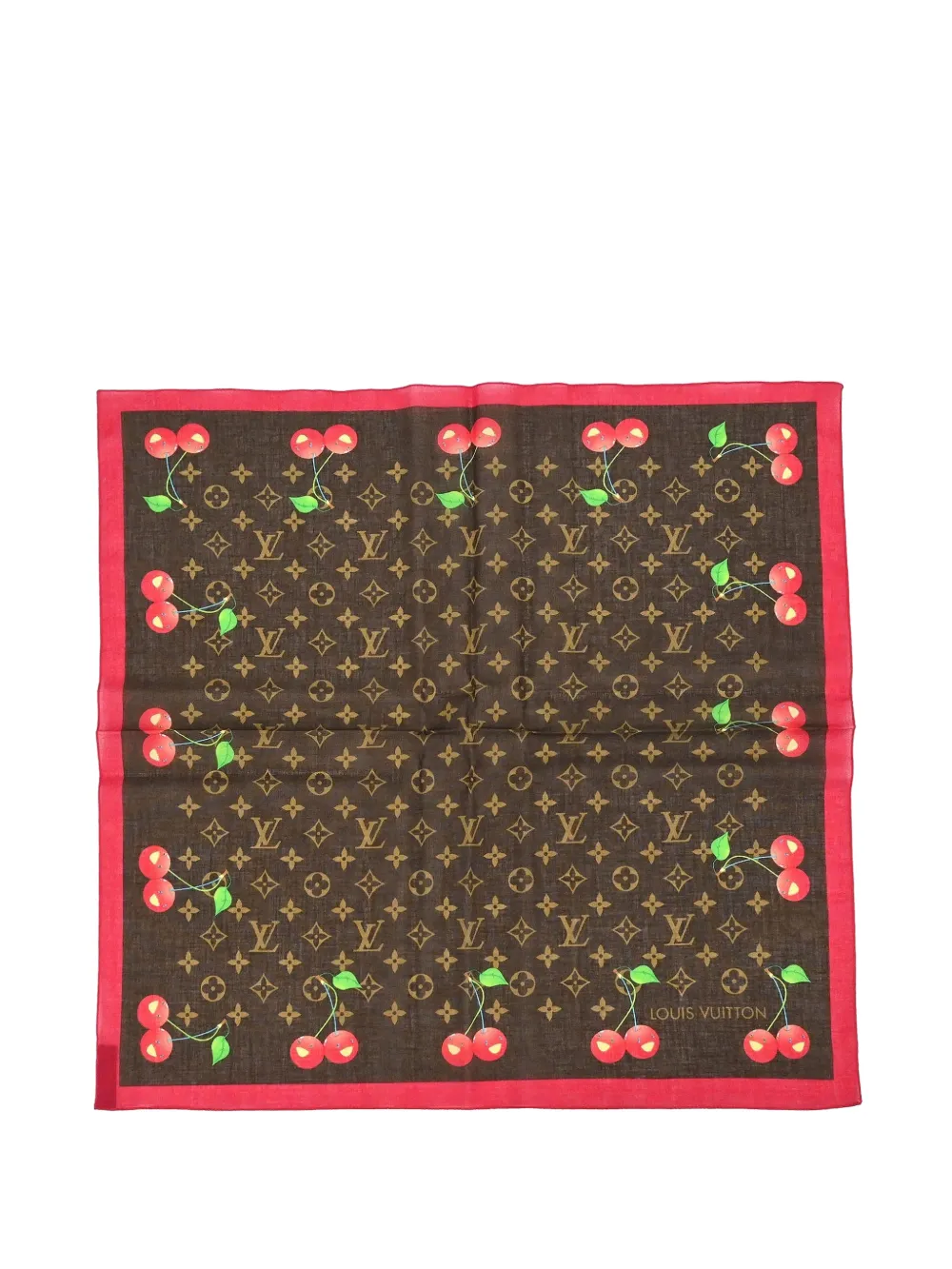 Louis Vuitton Pre-Owned Monogram Cherry scarf - Marrone