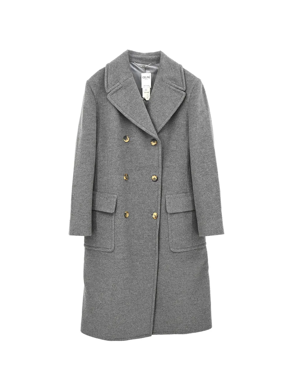 Celine Pre-Owned double-breasted long-sleeve coat - Grey