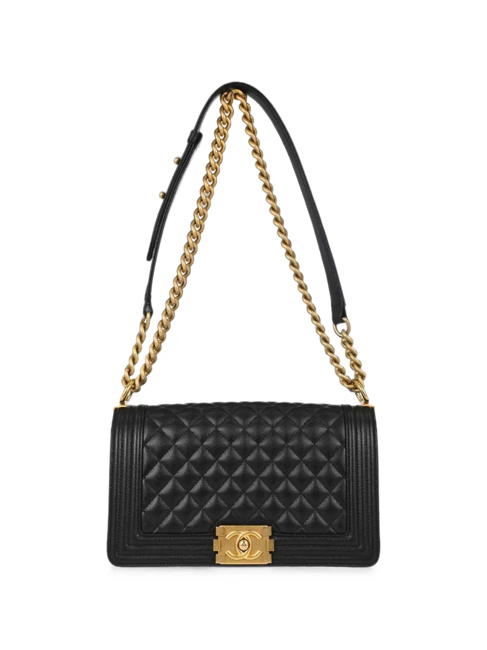 CHANEL Pre-Owned 2019 medium Boy Chanel leather shoulder bag - Black