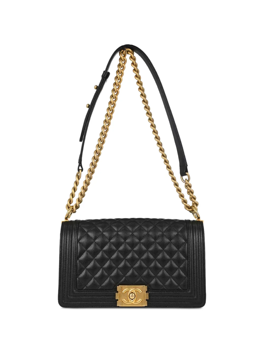 CHANEL Pre-Owned 2019 medium Boy Chanel leather shoulder bag - Black