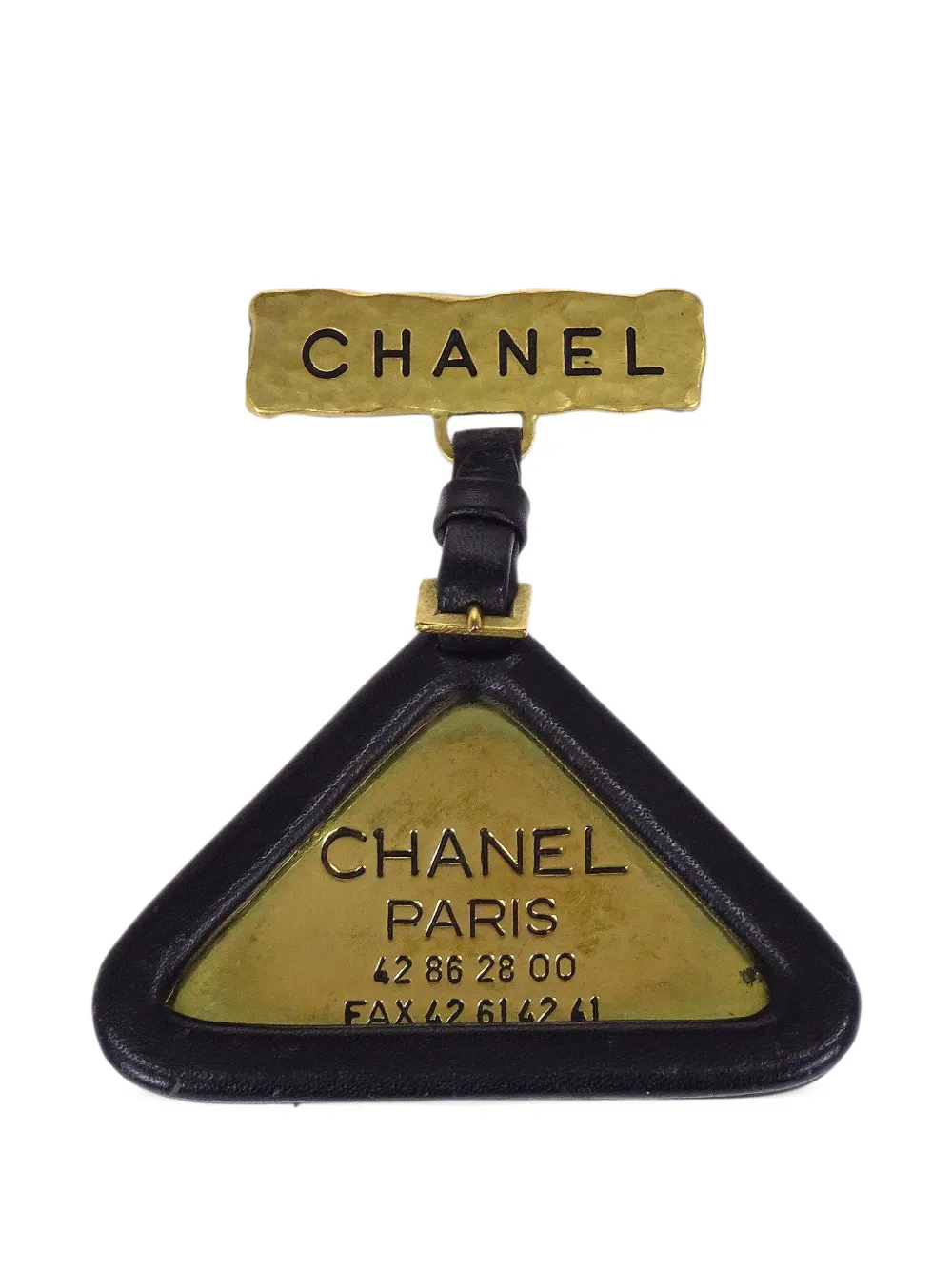 CHANEL Pre-Owned triangle logo-detail brooch - Oro