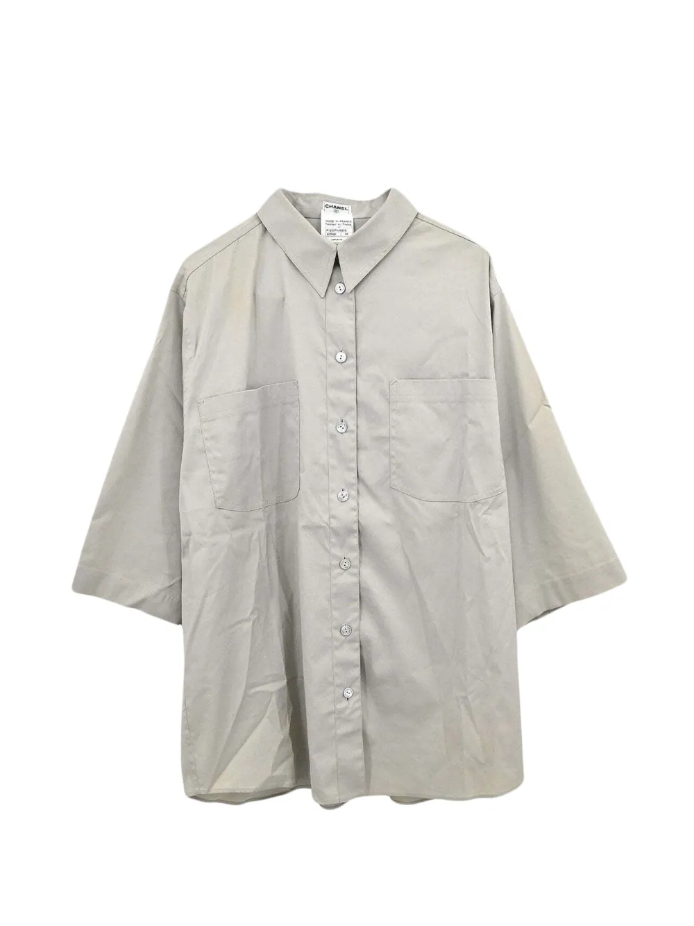 CHANEL Pre-Owned chemise à manches mi-longues (1999) - Gris CHANEL Pre-Owned chemise à manches mi-longues (1999) - Gris