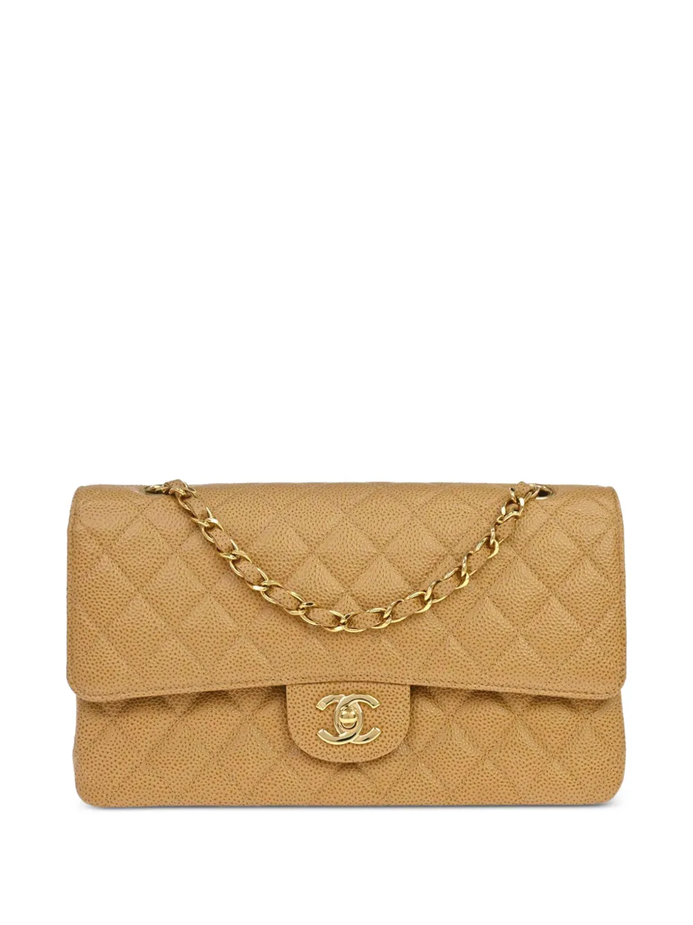CHANEL Pre-Owned 2002-2003 medium Classic Double Flap shoulder bag - Neutrals