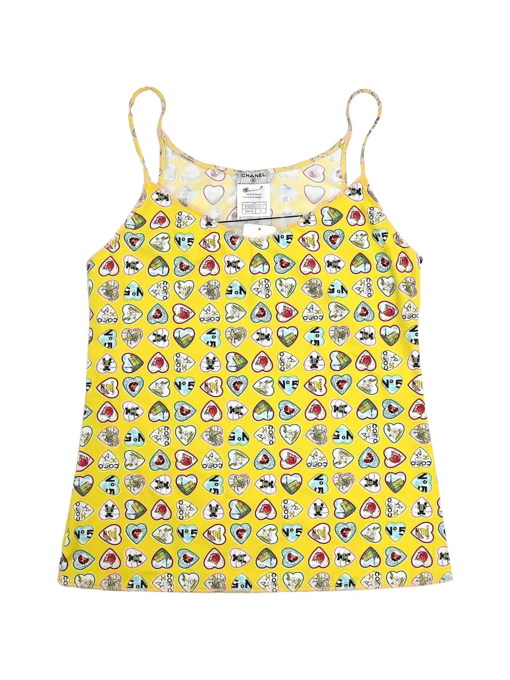 CHANEL Pre-Owned 2006 Valentine heart-print top - Gelb